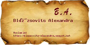 Blázsovits Alexandra névjegykártya